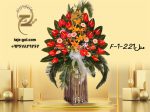 تاج گل افتتاحیه 1 طبقه پایه چوبی