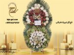 تاج گل برای افتتاحیه شرکت با آنتوریوم و 2 طبقه