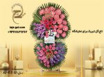 تاج گل تبریک برای نمایشگاه با آنتوریوم