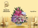 سبد گل تبریک کوچک با آنتوریوم