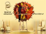 تاج گل ترحیم با رنگ نارنجی